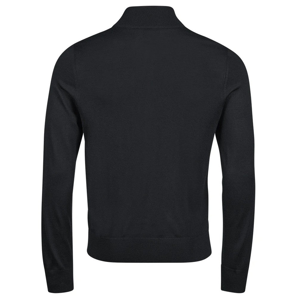 Black - Back - Tee Jays Mens Knitted Full Zip Jacket
