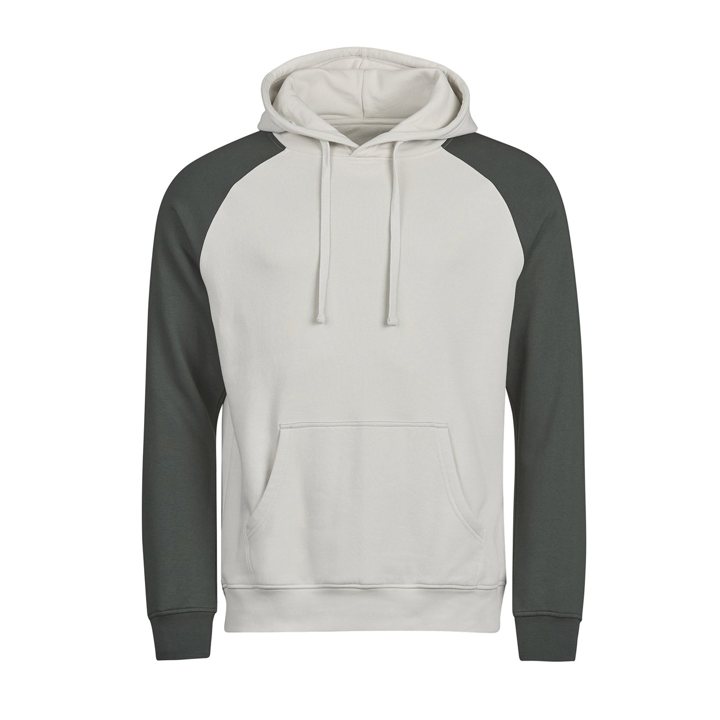 Cement-Dark Green - Front - Tee Jays Mens Unlabeled Two Tone Hoodie
