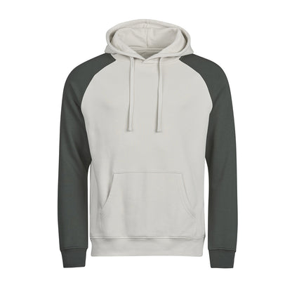 Cement-Dark Green - Front - Tee Jays Mens Unlabeled Two Tone Hoodie