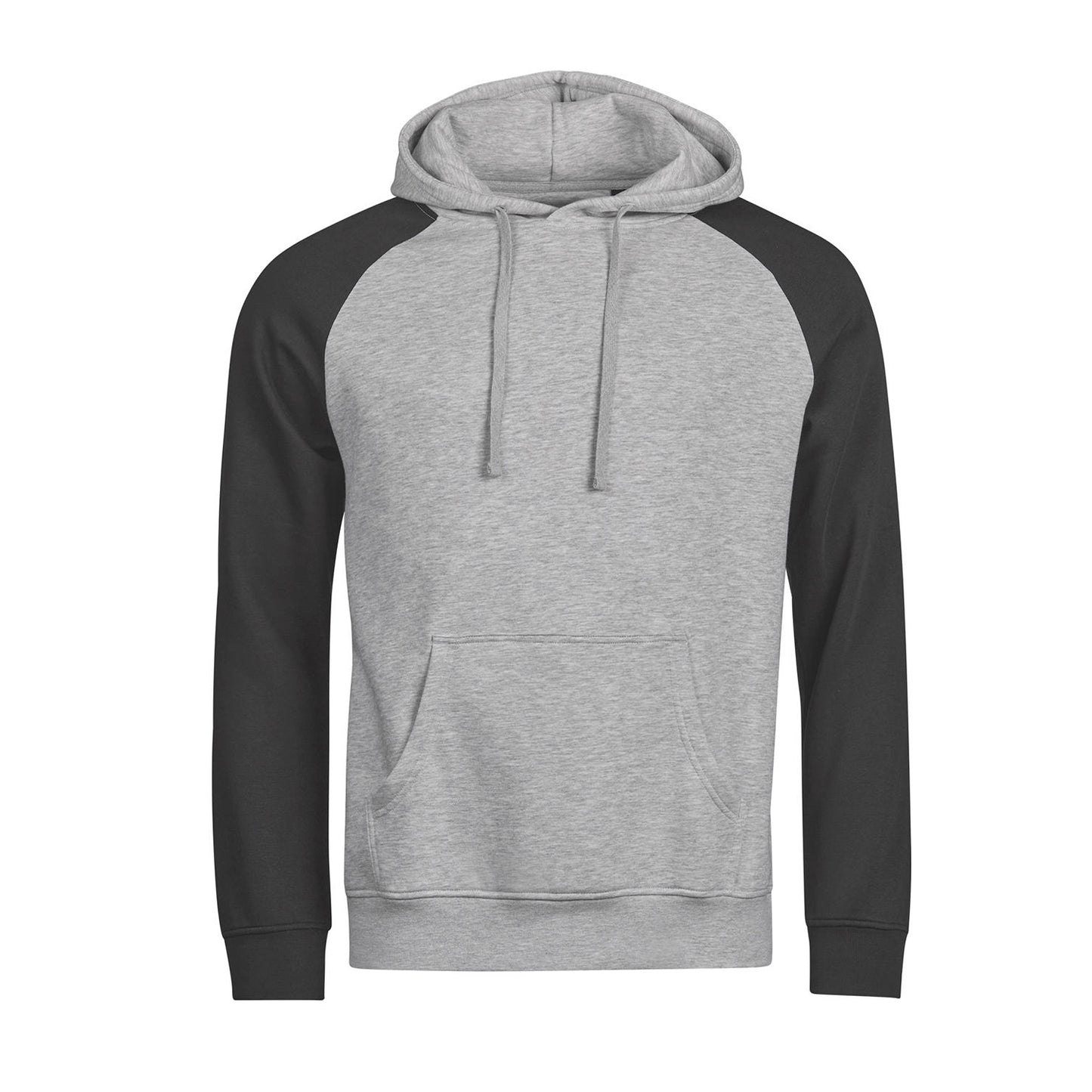 Heather Grey-Black - Front - Tee Jays Mens Unlabeled Two Tone Hoodie