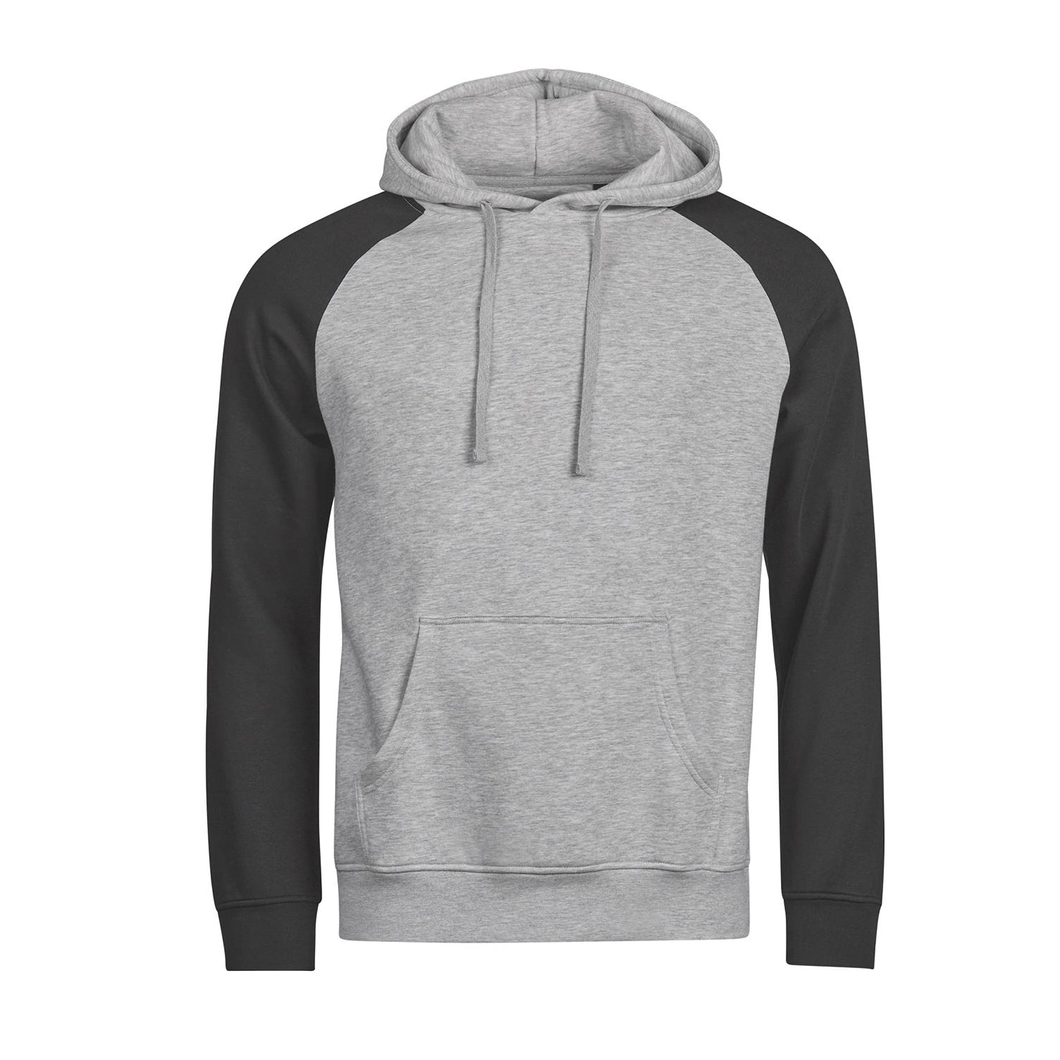 Heather Grey-Black - Front - Tee Jays Mens Unlabeled Two Tone Hoodie