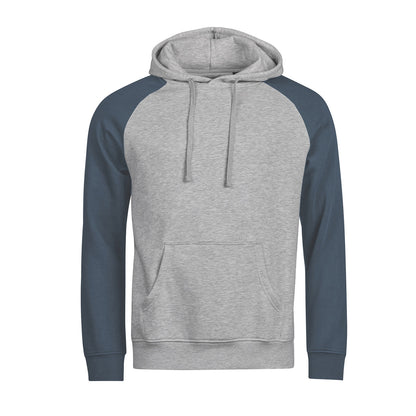 Heather Grey-Ink - Front - Tee Jays Mens Unlabeled Two Tone Hoodie