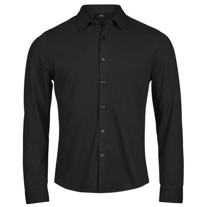 Black - Front - Tee Jays Mens Luxury Stretch Shirt