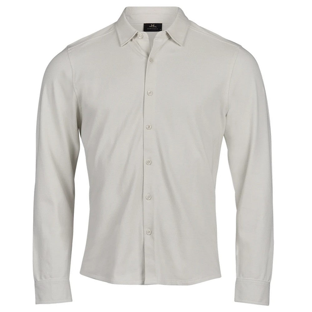 Cement - Front - Tee Jays Mens Luxury Stretch Shirt
