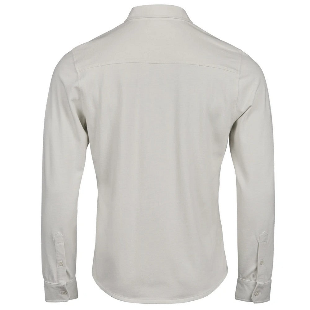 Cement - Back - Tee Jays Mens Luxury Stretch Shirt