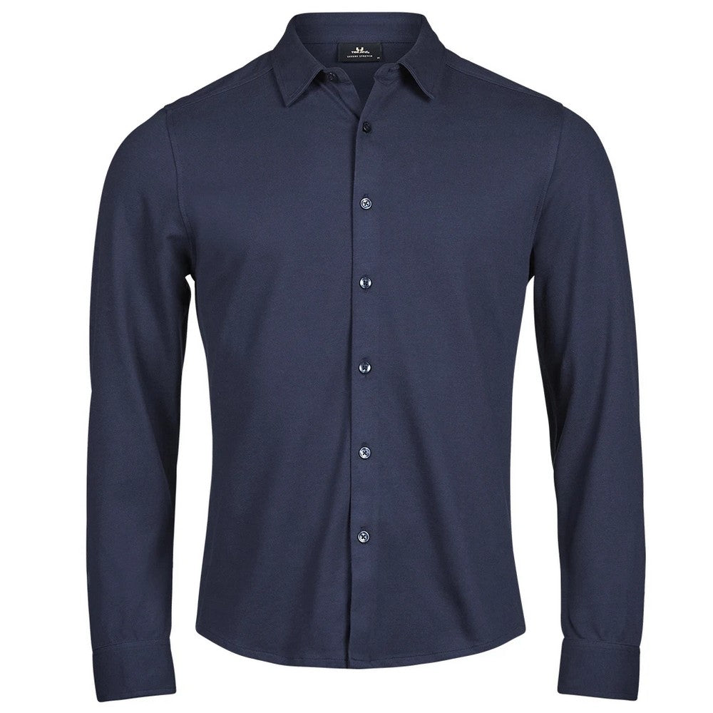 Navy - Front - Tee Jays Mens Luxury Stretch Shirt