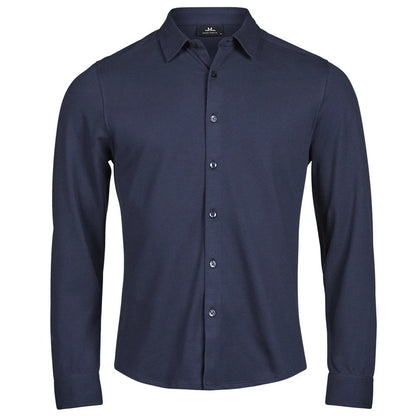 Navy - Front - Tee Jays Mens Luxury Stretch Shirt