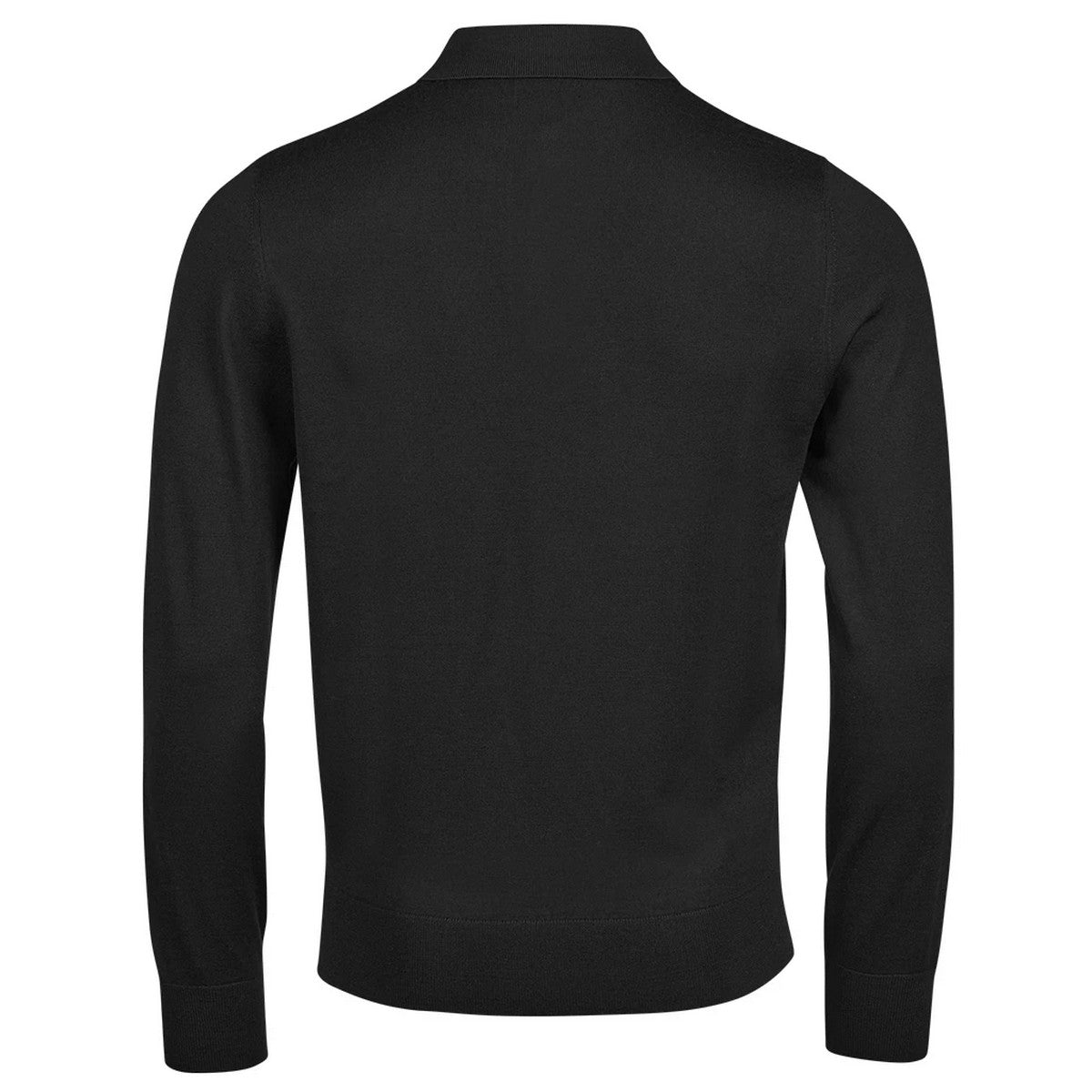 Black - Back - Tee Jays Mens Knitted Polo Shirt