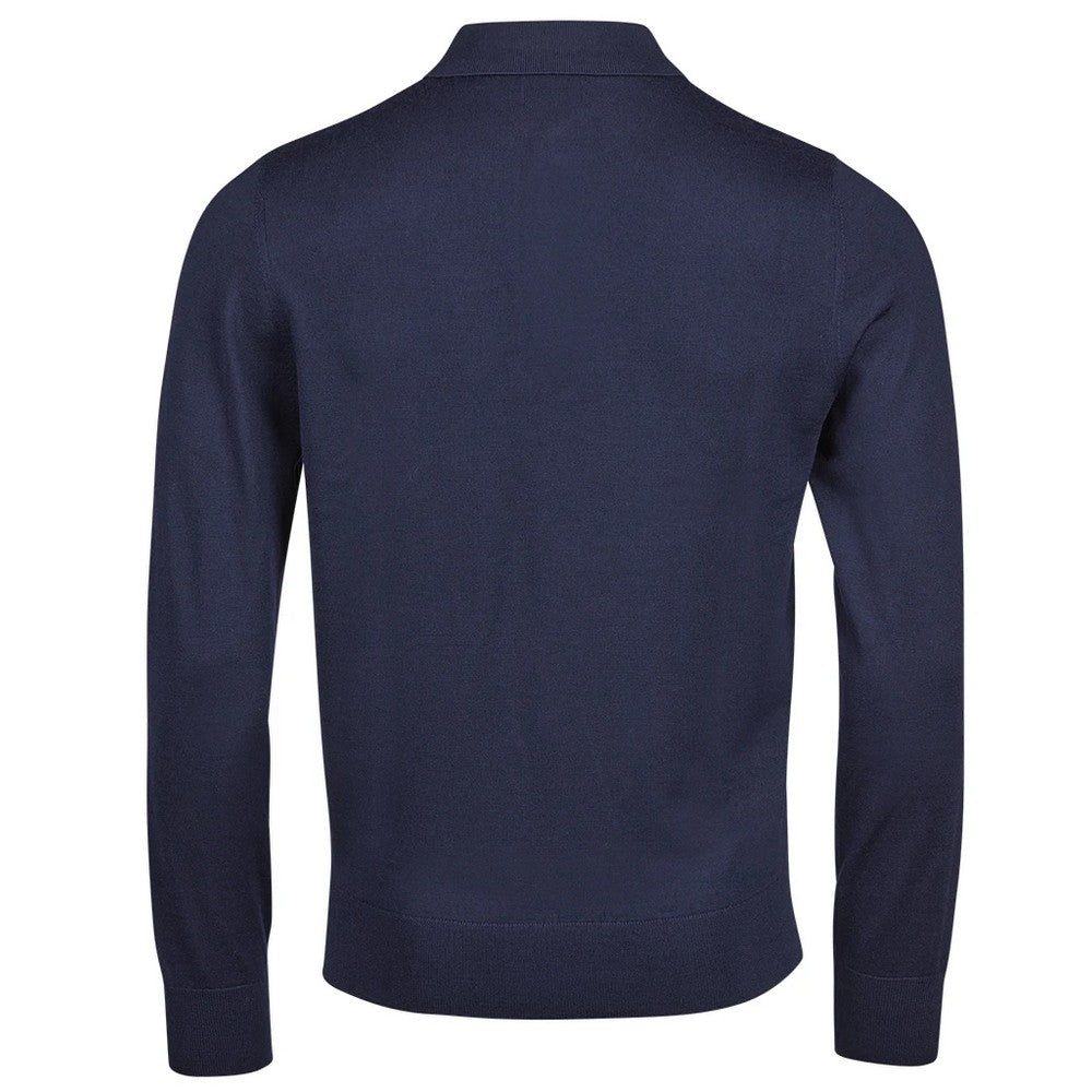 Navy - Back - Tee Jays Mens Knitted Polo Shirt