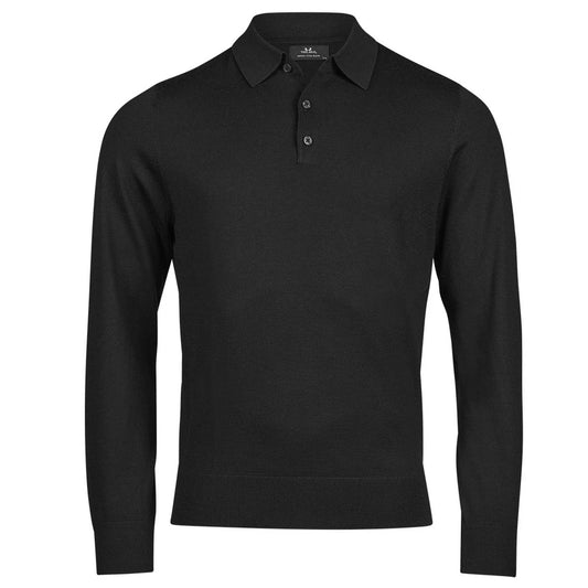 Pine - Front - Tee Jays Mens Knitted Polo Shirt