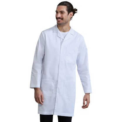 White - Side - Premier Unisex Adult Essential 3 Pocket Work Overcoat