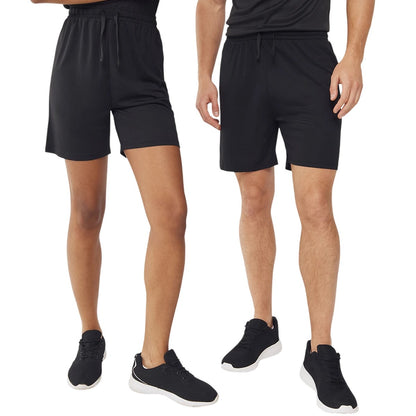 Black - Side - Finden & Hales Unisex Adult Team No Pocket Shorts