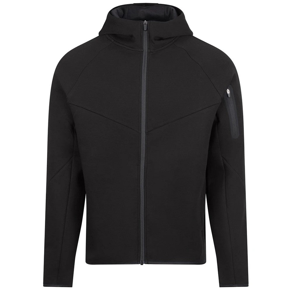 Jet Black - Front - Just Cool Mens Adapt Fleece Full Zip Hoodie