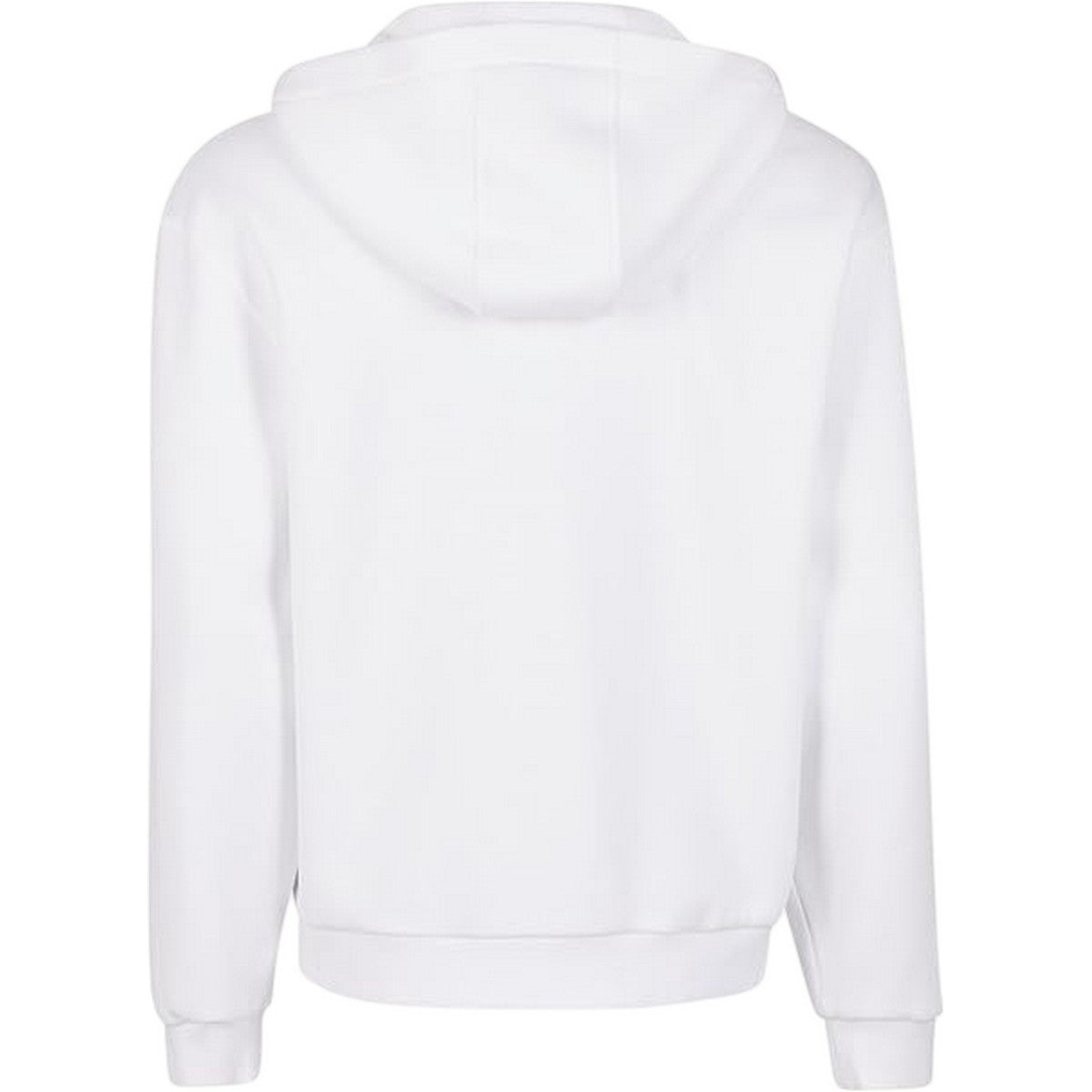 White - Back - Build Your Brand Mens Fluffy Full Zip Hoodie