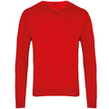 Red - Front - Premier Mens V-Neck Knitted Sweater
