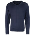 Navy - Front - Premier Mens V-Neck Knitted Sweater