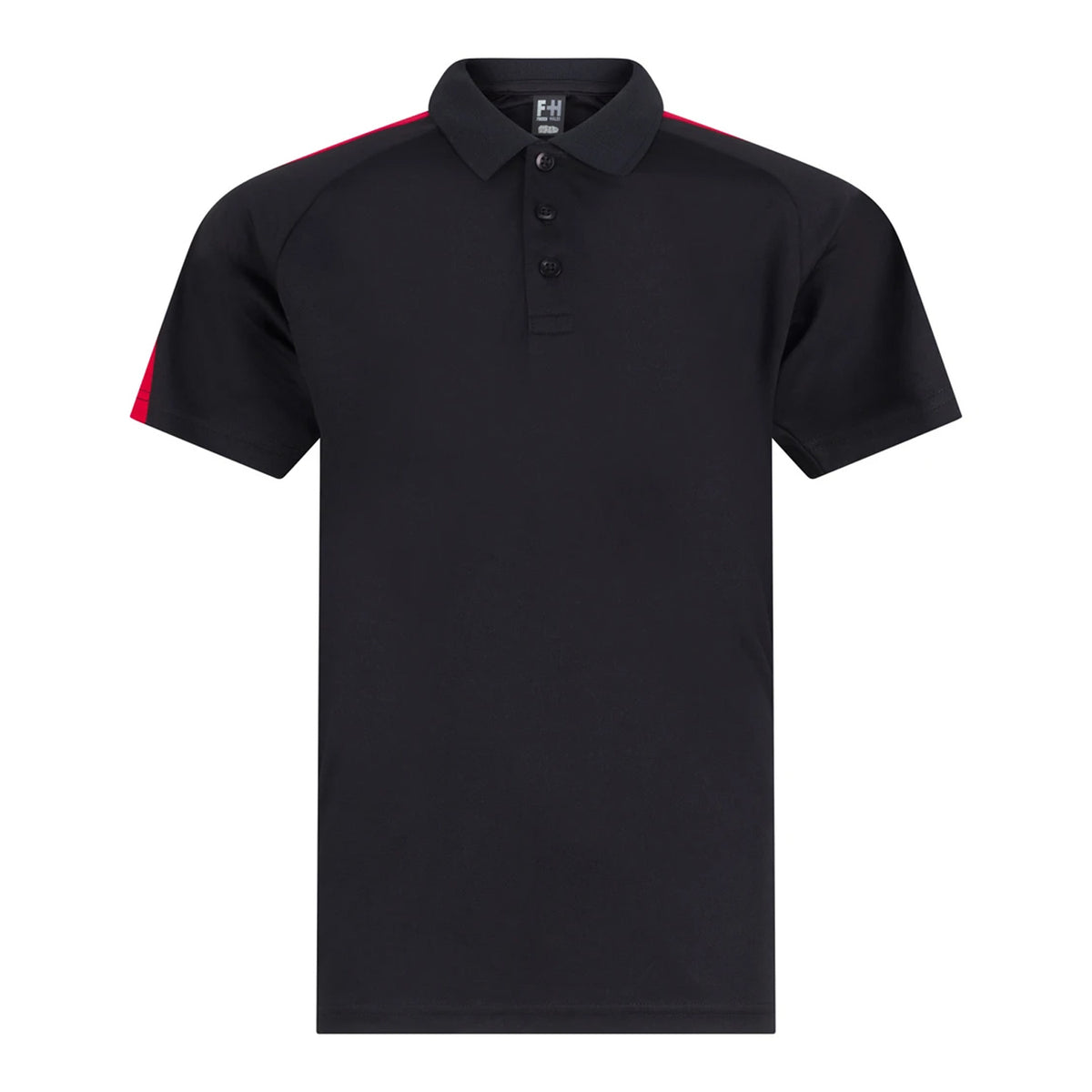 Black-Red - Front - Finden & Hales Childrens-Kids Team Polo Shirt