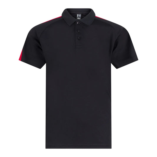 Black-Red - Front - Finden & Hales Childrens-Kids Team Polo Shirt