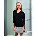 Black - Side - Premier Womens-Ladies V-Neck Knitted Sweater - Top