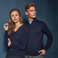 Navy - Lifestyle - Premier Womens-Ladies V-Neck Knitted Sweater - Top