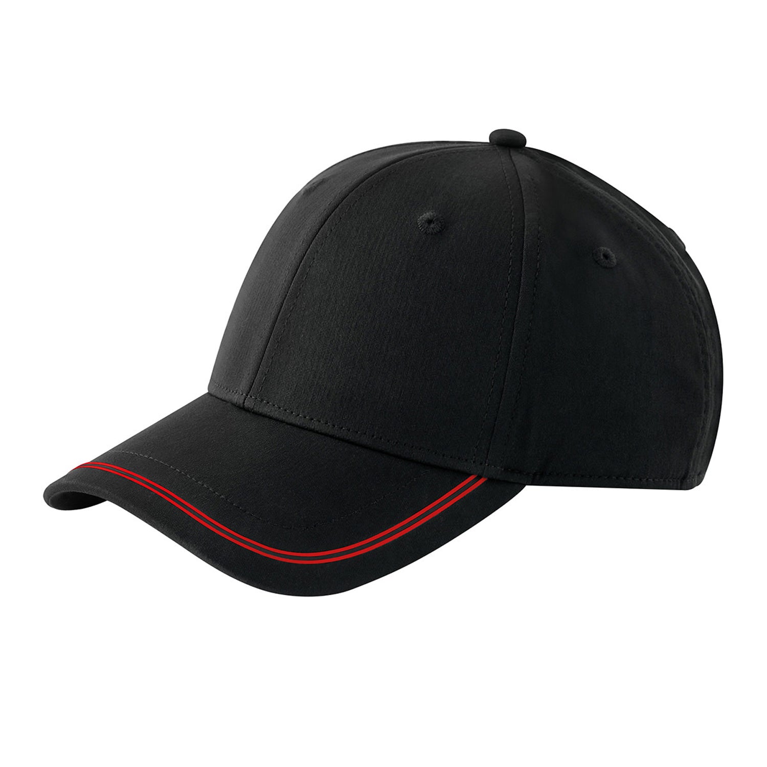 Black-Red - Back - Beechfield Match Day Baseball Cap