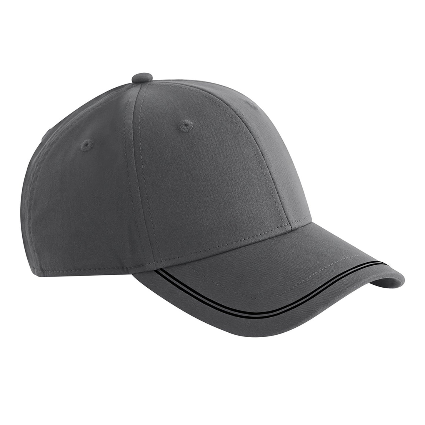 Gunmetal Grey-Black - Front - Beechfield Match Day Baseball Cap
