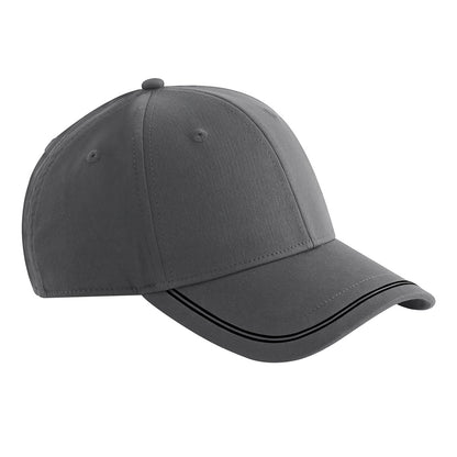 Gunmetal Grey-Black - Front - Beechfield Match Day Baseball Cap