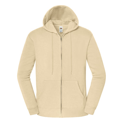 Desert Sand - Front - Fruit of the Loom Mens Iconic Premium Hooded Jacket