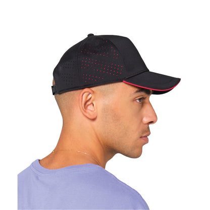 Black-Red - Side - Beechfield Accelerate Baseball Cap