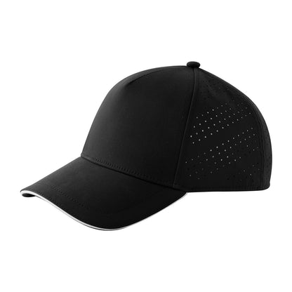 Black-White - Back - Beechfield Accelerate Baseball Cap