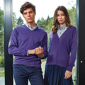 Purple - Side - Premier Womens-Ladies Button Through Long Sleeve V-neck Knitted Cardigan