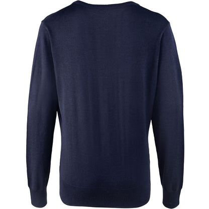 Navy - Back - Premier Womens-Ladies Button Through Long Sleeve V-neck Knitted Cardigan