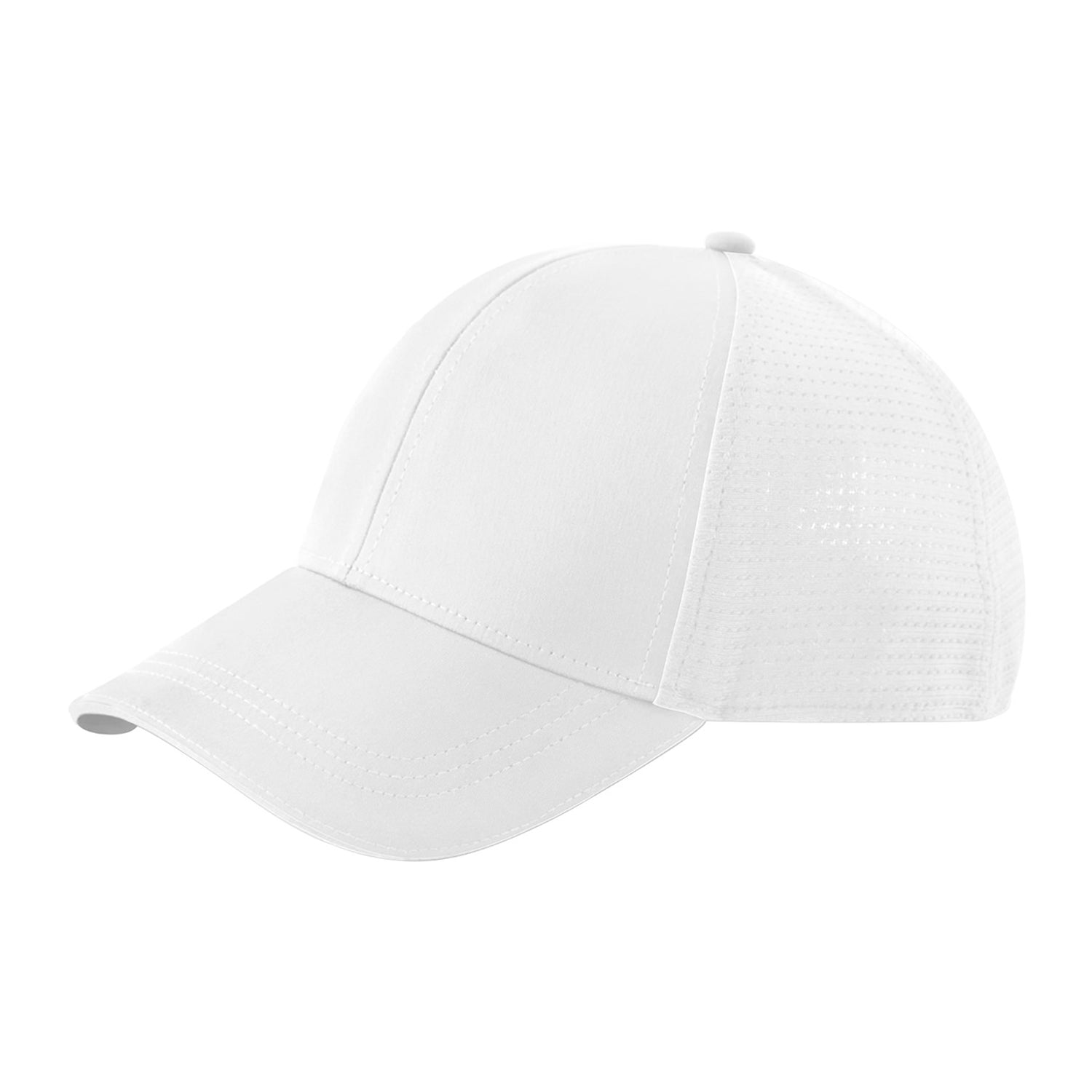 White - Back - Beechfield Club Contrast Detail Baseball Cap
