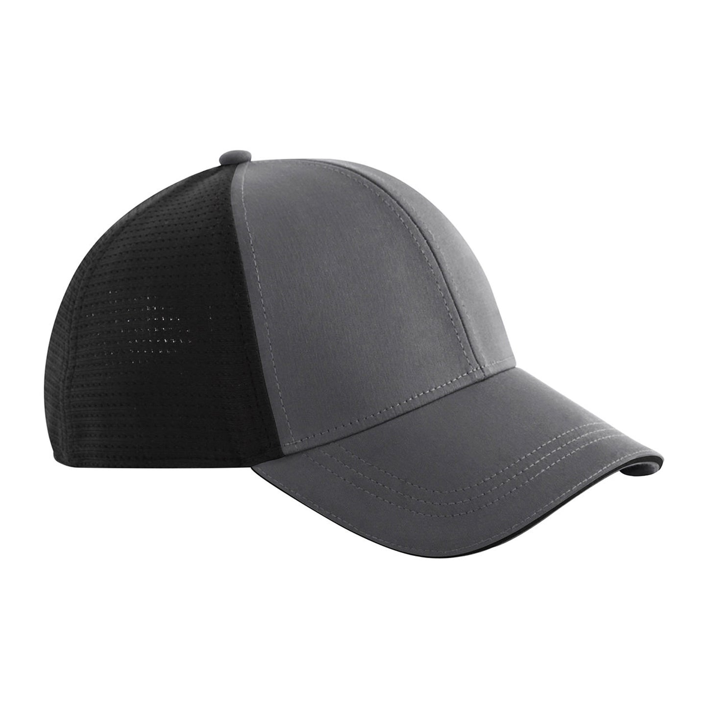 Gunmetal Grey-Black - Front - Beechfield Club Contrast Detail Baseball Cap