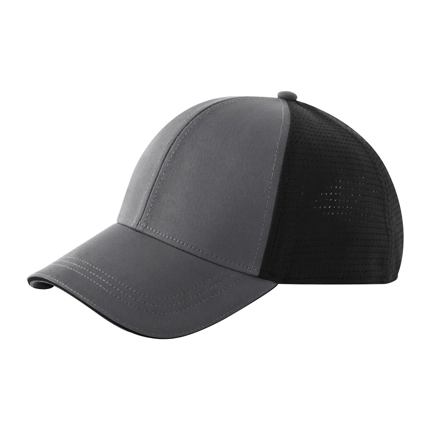 Gunmetal Grey-Black - Back - Beechfield Club Contrast Detail Baseball Cap