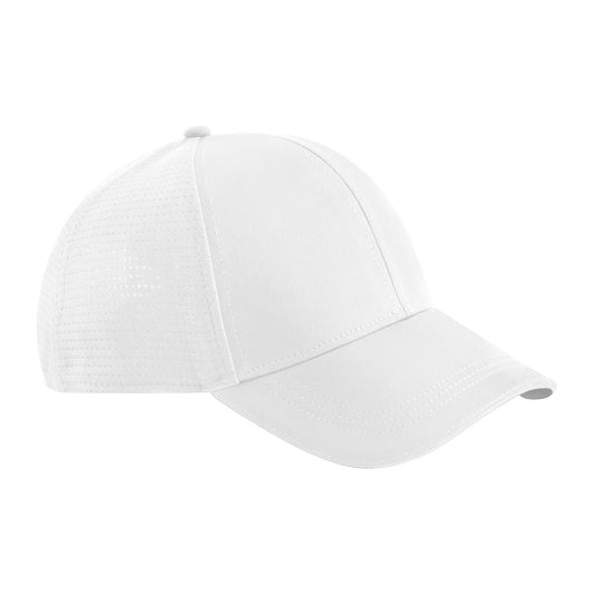White - Front - Beechfield Club Contrast Detail Baseball Cap