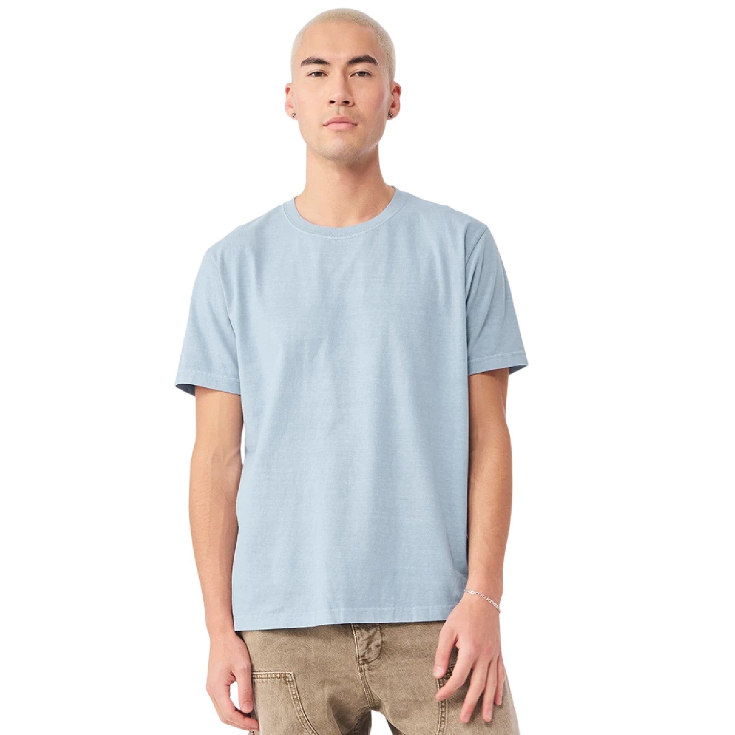 Light Washed Denim - Side - Bella + Canvas Unisex Adult Heavyweight Washed T-Shirt