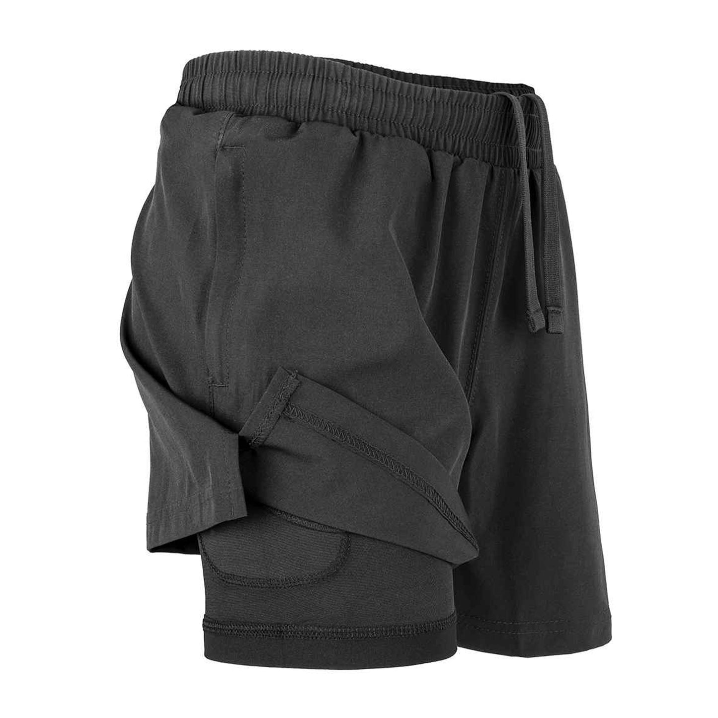 Black - Side - Spiro Recycled Childrens-Kids Plain Shorts
