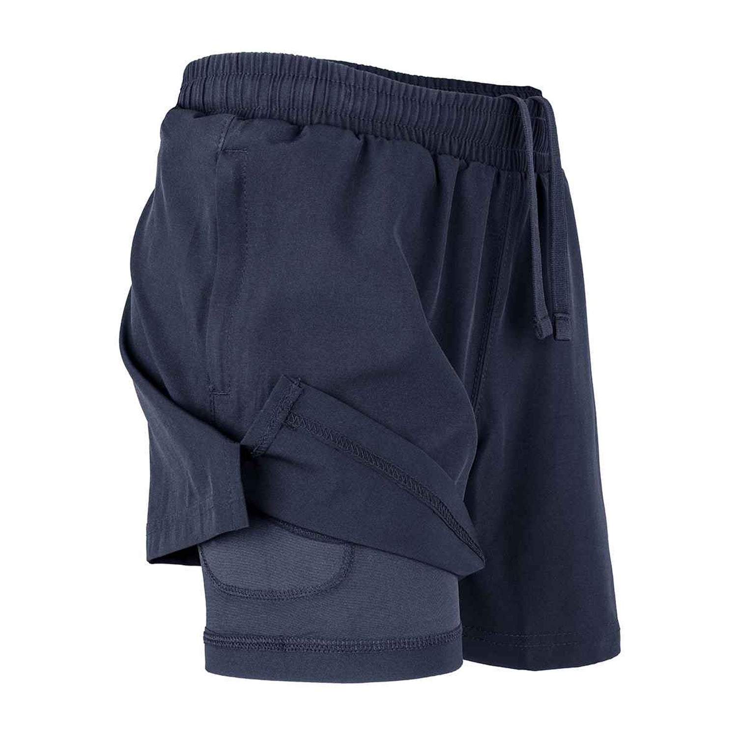 Navy - Side - Spiro Recycled Childrens-Kids Plain Shorts