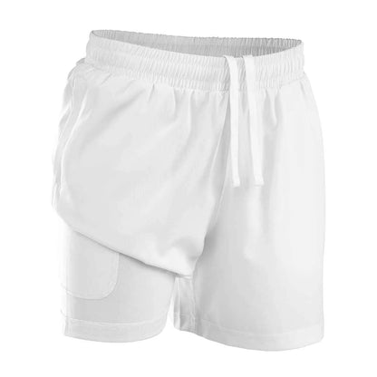 White - Side - Spiro Recycled Childrens-Kids Plain Shorts