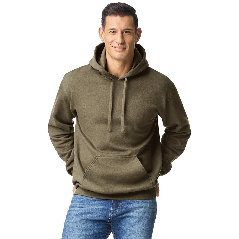 Olive - Side - Gildan Unisex Adult Hammer Maxweight Hoodie