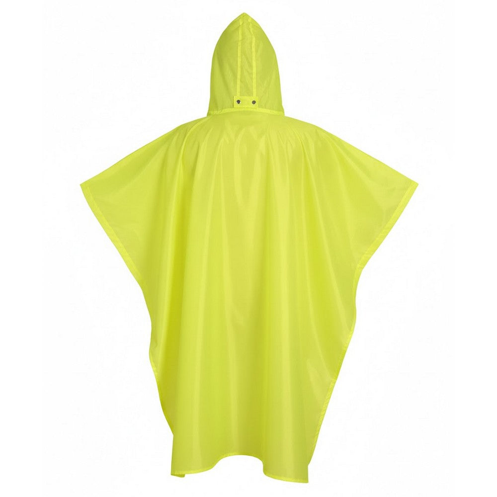 Hi Vis Yellow - Back - Yoko Childrens-Kids Promo Rain Poncho