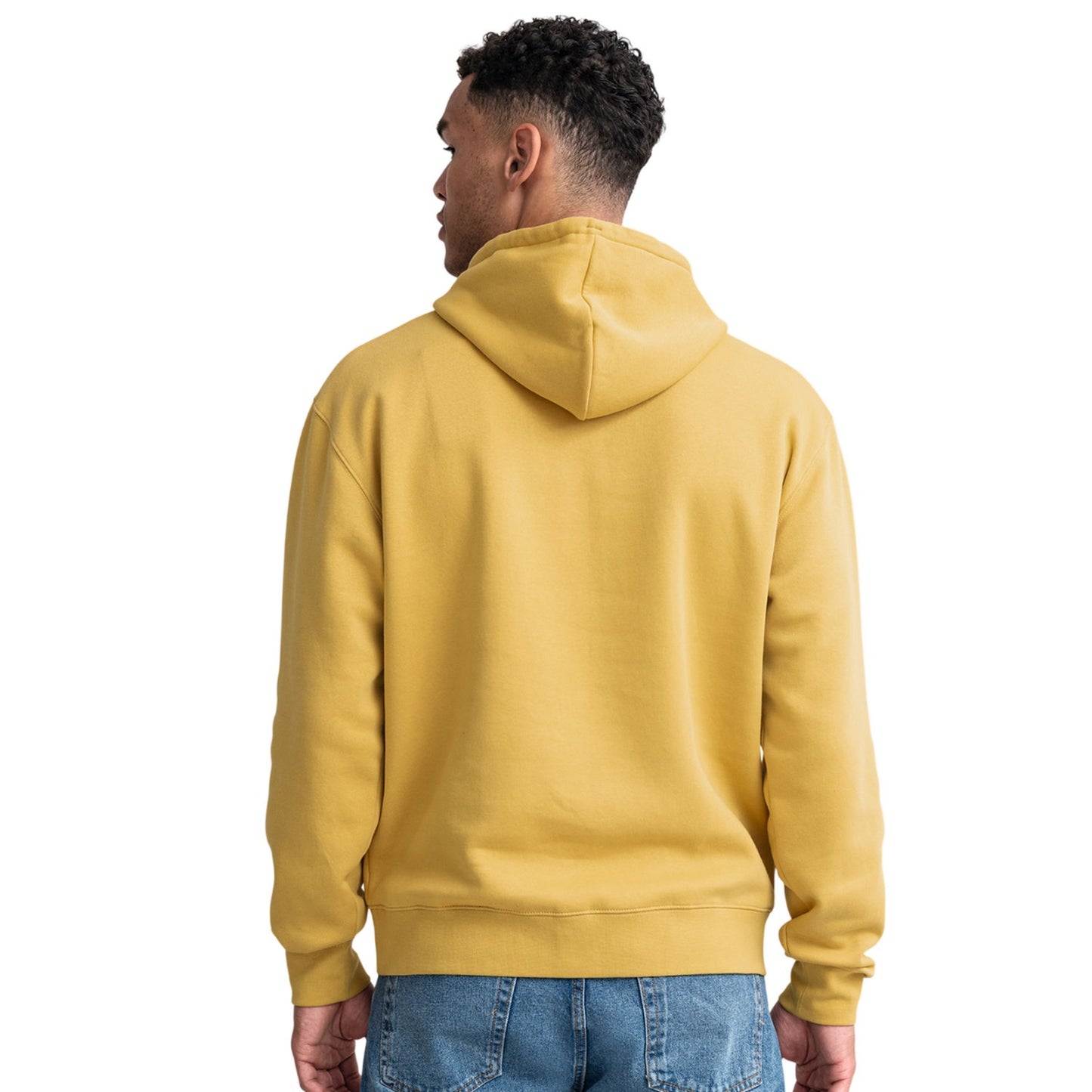 Mustard Yellow - Back - Russell Mens Authentic Plain Hoodie