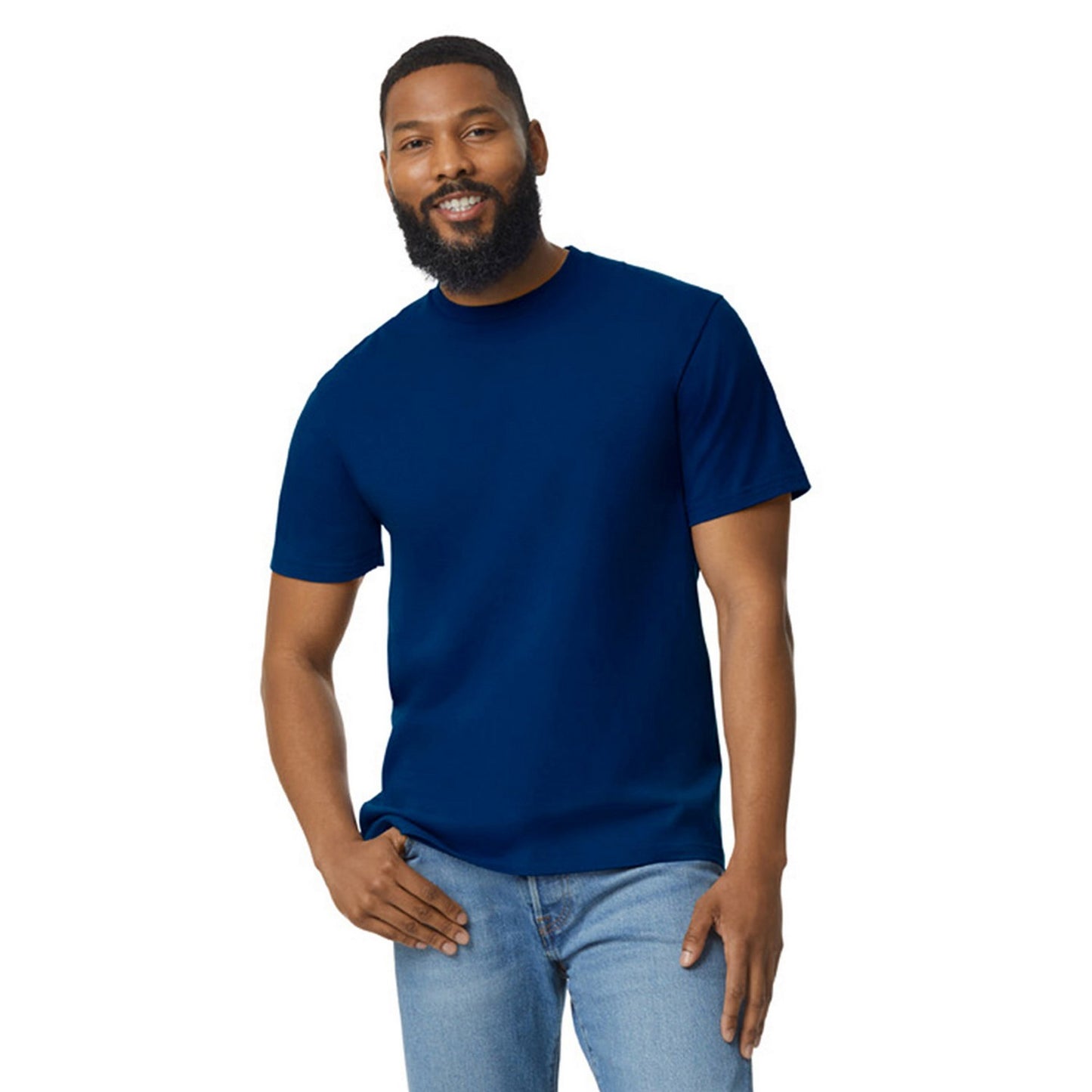 Navy - Back - Gildan Mens Softstyle Enzyme Washed Midweight T-Shirt