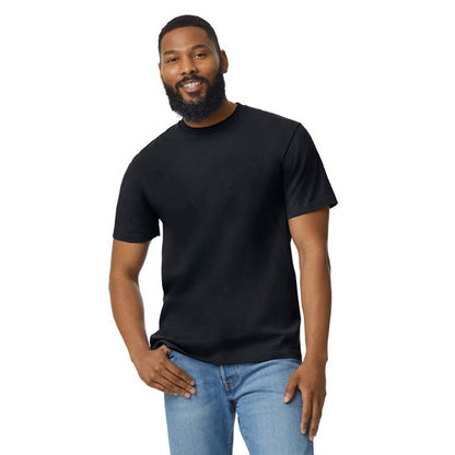 Pitch Black - Back - Gildan Mens Softstyle Enzyme Washed Midweight T-Shirt