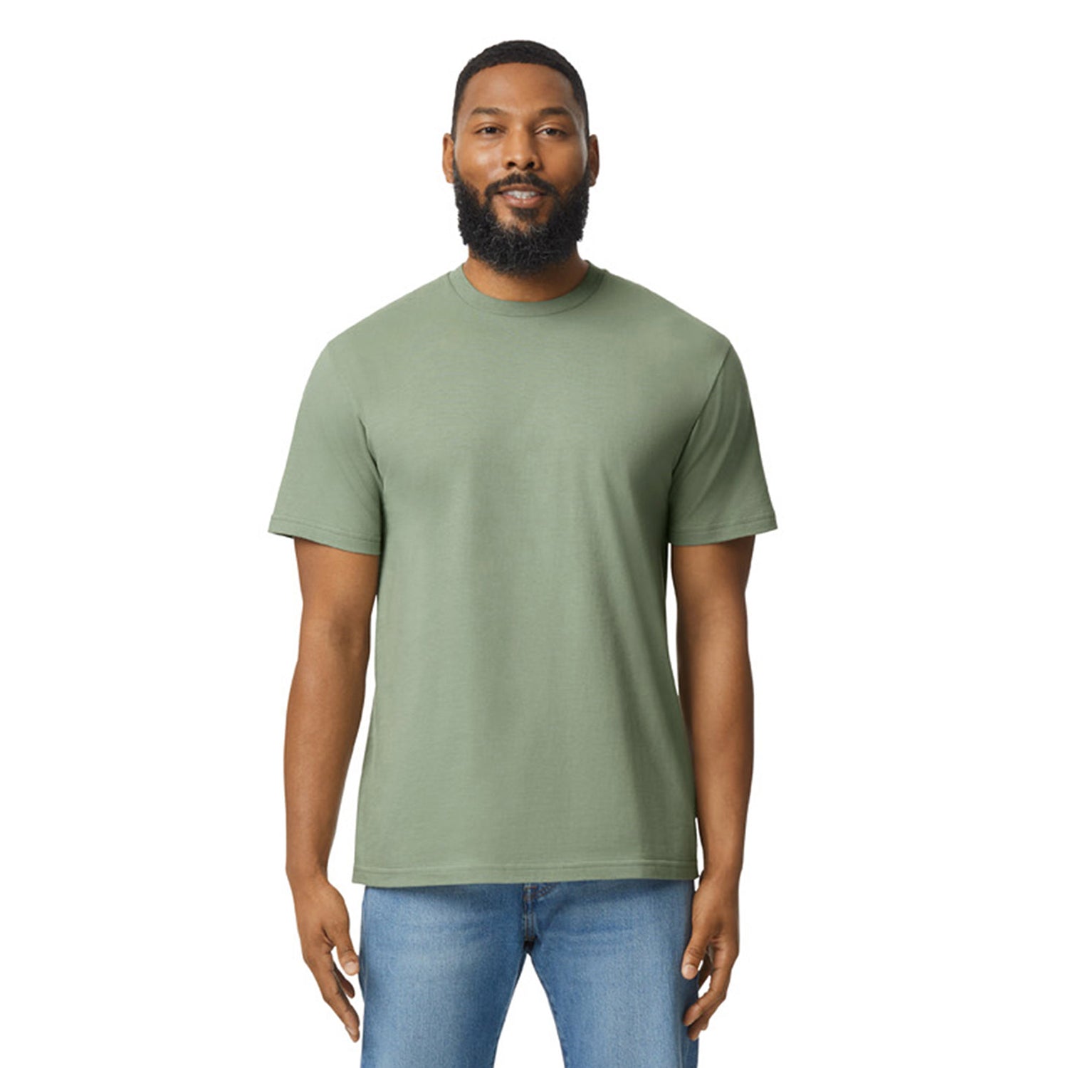Sage - Back - Gildan Mens Softstyle Enzyme Washed Midweight T-Shirt