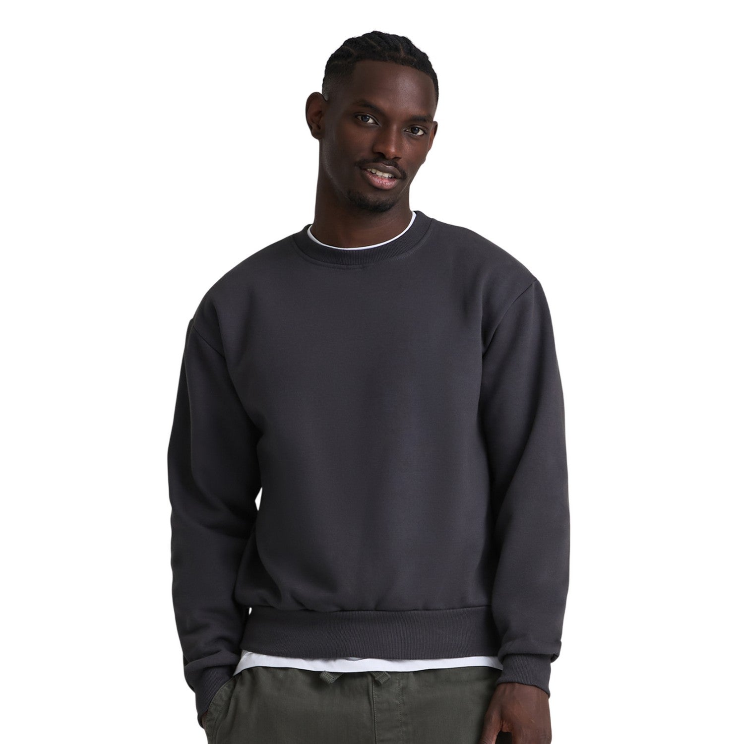 Solid Charcoal - Back - Awdis Mens Vision Heavyweight Sweatshirt