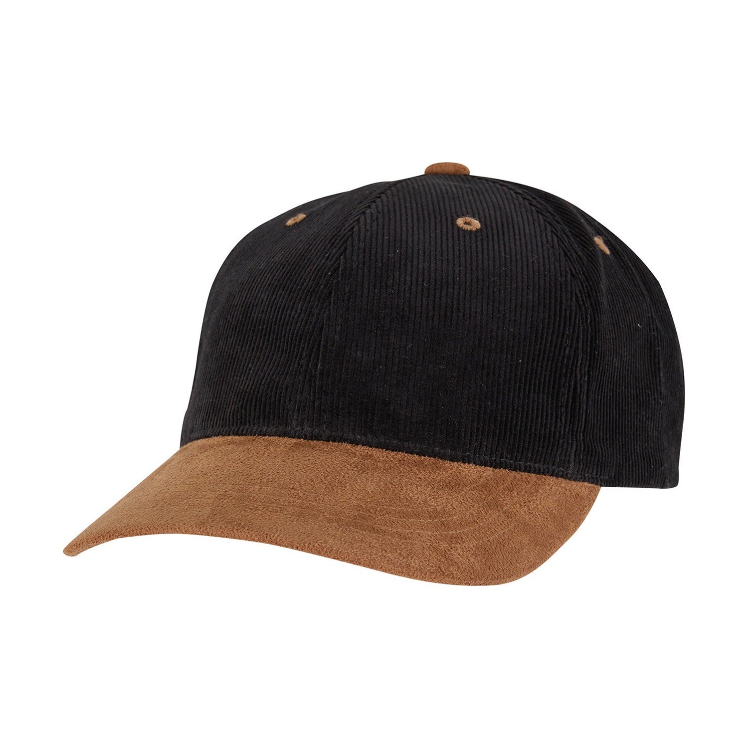 Black-Caramel - Side - Flexfit Classic Corduroy Faux Suede Cap