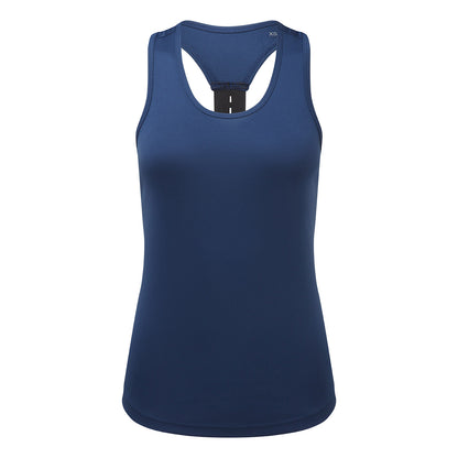 Navy - Front - TriDri Womens-Ladies Performance Backstrap Tank Top