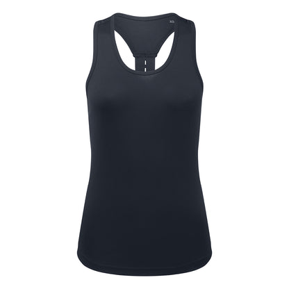 French Navy - Front - TriDri Womens-Ladies Performance Backstrap Tank Top
